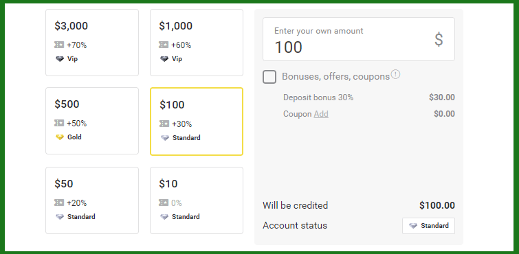 Binomo Бонус на депозит - до 70% Binomo Бонус на депозит - до 70%