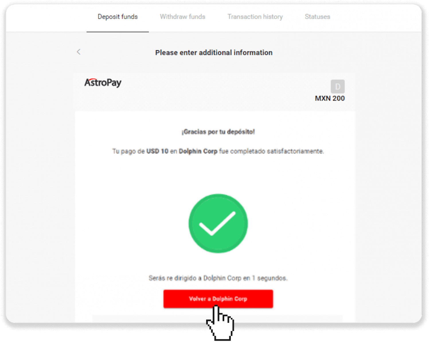 Внесите средства на Binomo через карту AstroPay