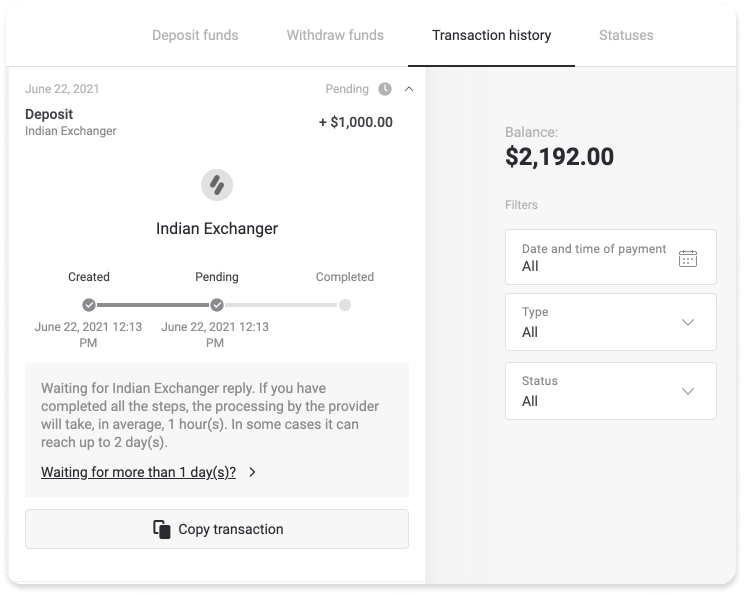 Банк картасы аркылуу Binomo боюнча депозиттик каражаттарды