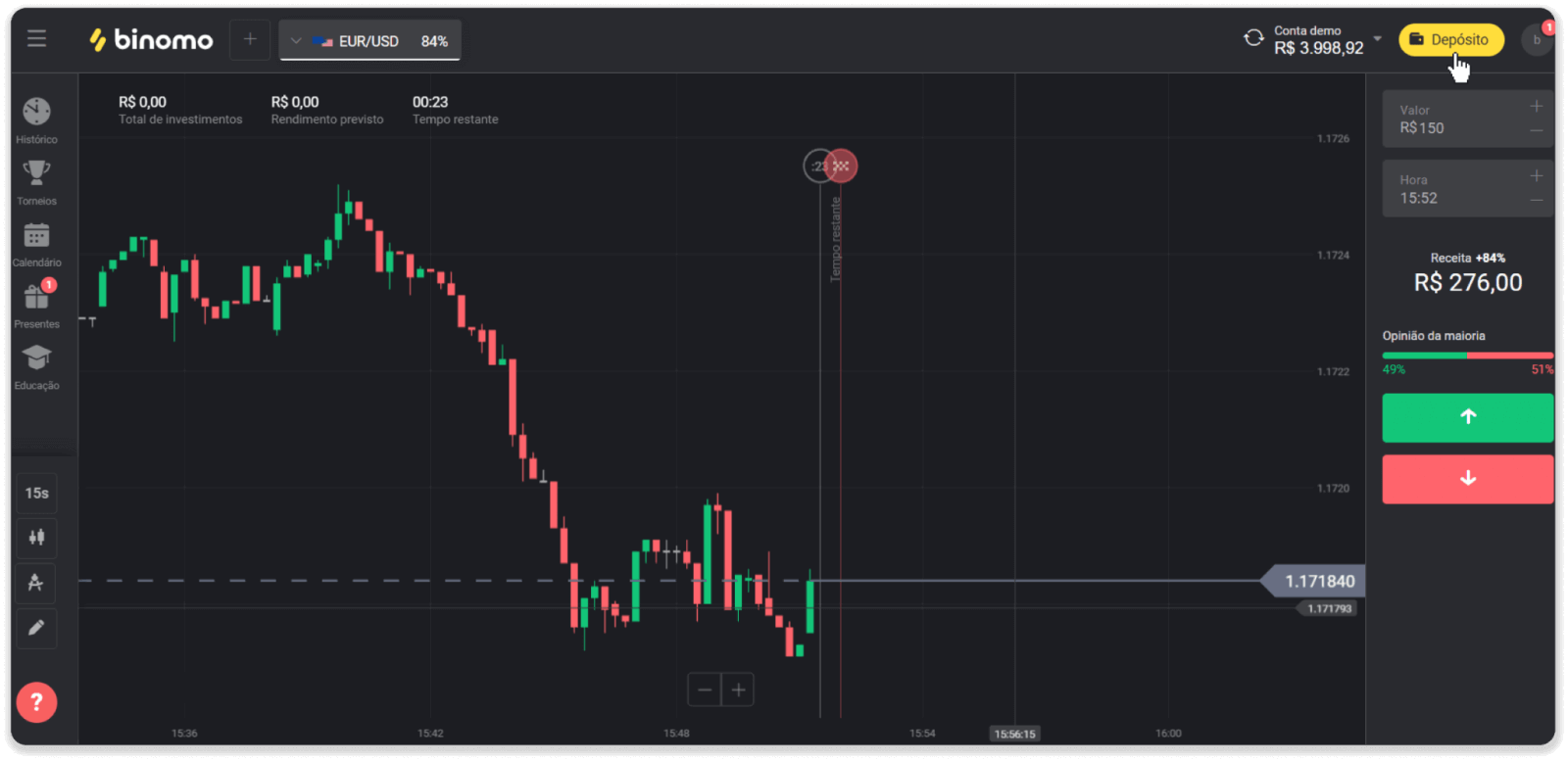 إيداع الأموال على Binomo عبر الخدمات المصرفية عبر الإنترنت في البرازيل (Bank Transer، Paylivre، Loterica، Itau، Boleto Rapido) والمحافظ الإلكترونية (Picpay، Astropay، Banco do Brasil، Santander، Bradesco، Neteller، Skrill، WebMoney، Advcash)