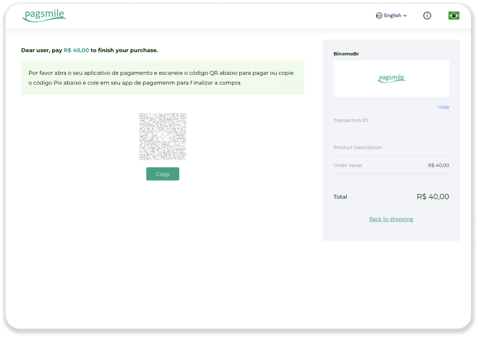إيداع الأموال على Binomo عبر الخدمات المصرفية عبر الإنترنت في البرازيل (Bank Transer، Paylivre، Loterica، Itau، Boleto Rapido) والمحافظ الإلكترونية (Picpay، Astropay، Banco do Brasil، Santander، Bradesco، Neteller، Skrill، WebMoney، Advcash)