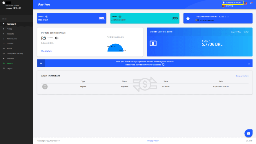 Binomo боюнча каражаттарды Бразилиянын Интернет-Банкинг (Bank Transer, Paylivre, Loterica, Itau, Boleto Rapido) жана электрондук капчыктар (Picpay, Astropay, Banco do Brasil, Santander, Bradesco, Neteller, Skrill, WebMoney, Advcash) аркылуу салыңыз.