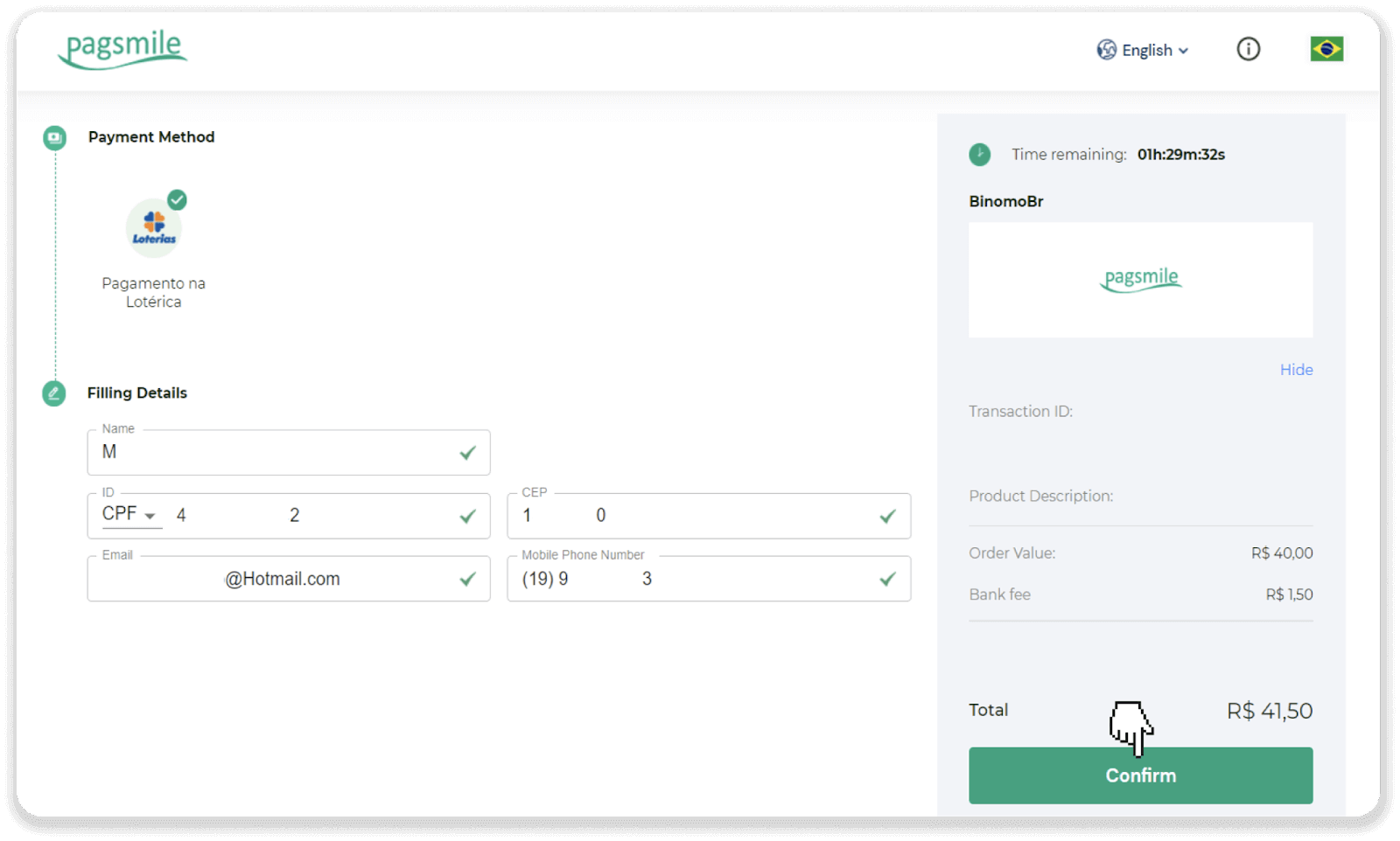 Binomo боюнча каражаттарды Бразилиянын Интернет-Банкинг (Bank Transer, Paylivre, Loterica, Itau, Boleto Rapido) жана электрондук капчыктар (Picpay, Astropay, Banco do Brasil, Santander, Bradesco, Neteller, Skrill, WebMoney, Advcash) аркылуу салыңыз.