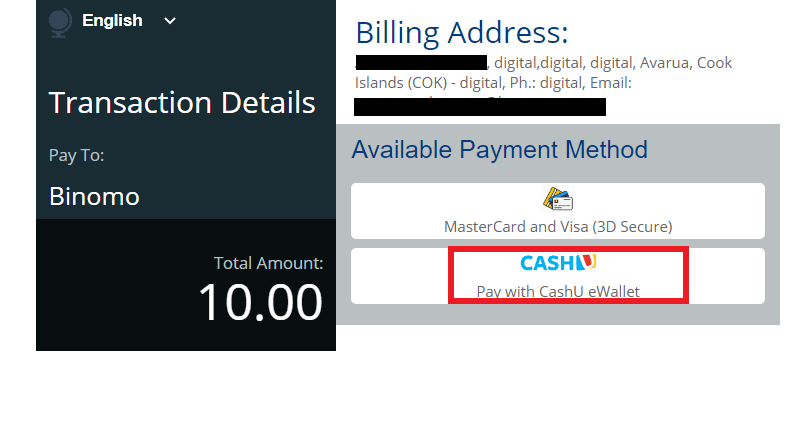 Vklad prostriedkov na Binomo cez Cash U Vklad prostriedkov na Binomo cez Cash U