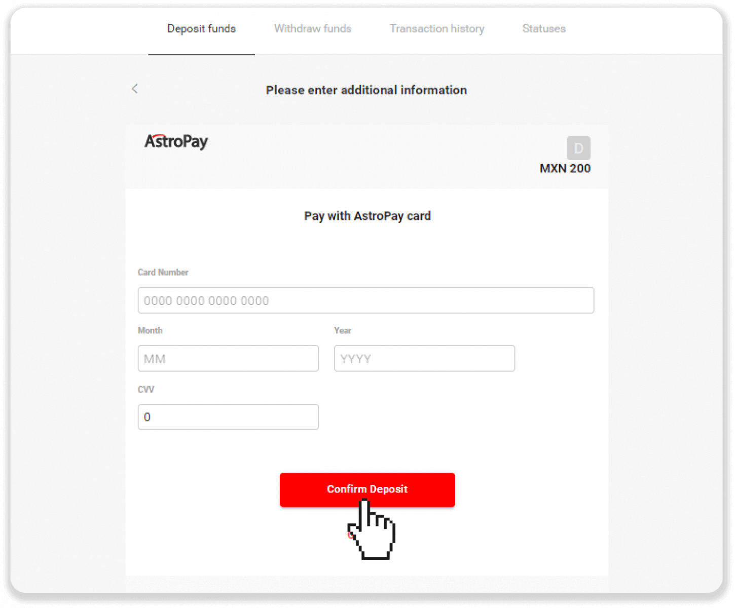 Deposit Funds on Binomo via E-wallets (Webmoney WMZ, Picpay, Neteller, Astropay, Cash U, Skrill, ADV cash, AstroPay Card, Perfect Money) Deposit Funds on Binomo via E-wallets (Webmoney WMZ, Picpay, Neteller, Astropay, Cash U, Skrill, ADV cash, AstroPay Card, Perfect Money)
