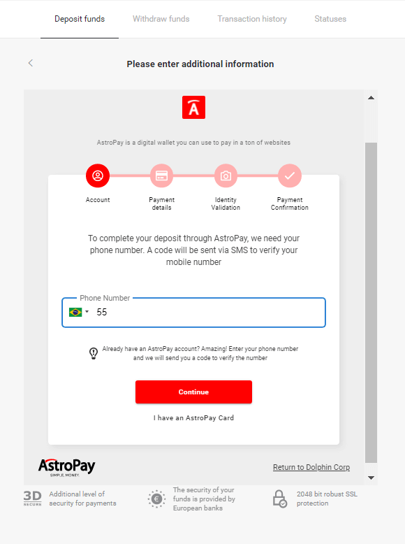 Binomo боюнча акча каражаттарын электрондук капчыктар аркылуу салуу (Webmoney WMZ, Picpay, Neteller, Astropay, Cash U, Skrill, ADV cash, AstroPay Card, Perfect Money)
