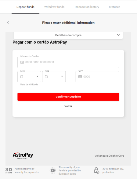 Binomo боюнча акча каражаттарын электрондук капчыктар аркылуу салуу (Webmoney WMZ, Picpay, Neteller, Astropay, Cash U, Skrill, ADV cash, AstroPay Card, Perfect Money)