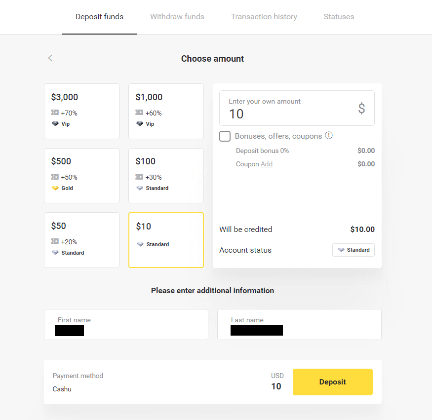 Binomo боюнча акча каражаттарын электрондук капчыктар аркылуу салуу (Webmoney WMZ, Picpay, Neteller, Astropay, Cash U, Skrill, ADV cash, AstroPay Card, Perfect Money)