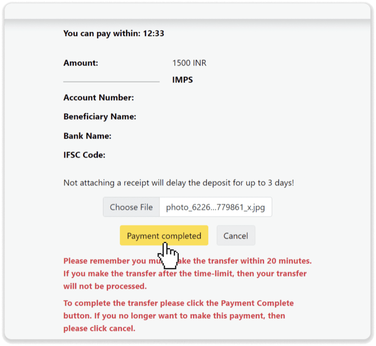 Deposit Funds on Binomo via India Bank Cards (Visa / MasterCard / Rupay), Bank Transfer (IMPS, HDFC Bank, IndusInd Bank, Freecharge, Mobikwik, Ola Money, Airtel, Internet Banking), E-wallets (Jio Money, Jeton, PayTM, UPI) Deposit Funds on Binomo via India Bank Cards (Visa / MasterCard / Rupay), Bank Transfer (IMPS, HDFC Bank, IndusInd Bank, Freecharge, Mobikwik, Ola Money, Airtel, Internet Banking), E-wallets (Jio Money, Jeton, PayTM, UPI)