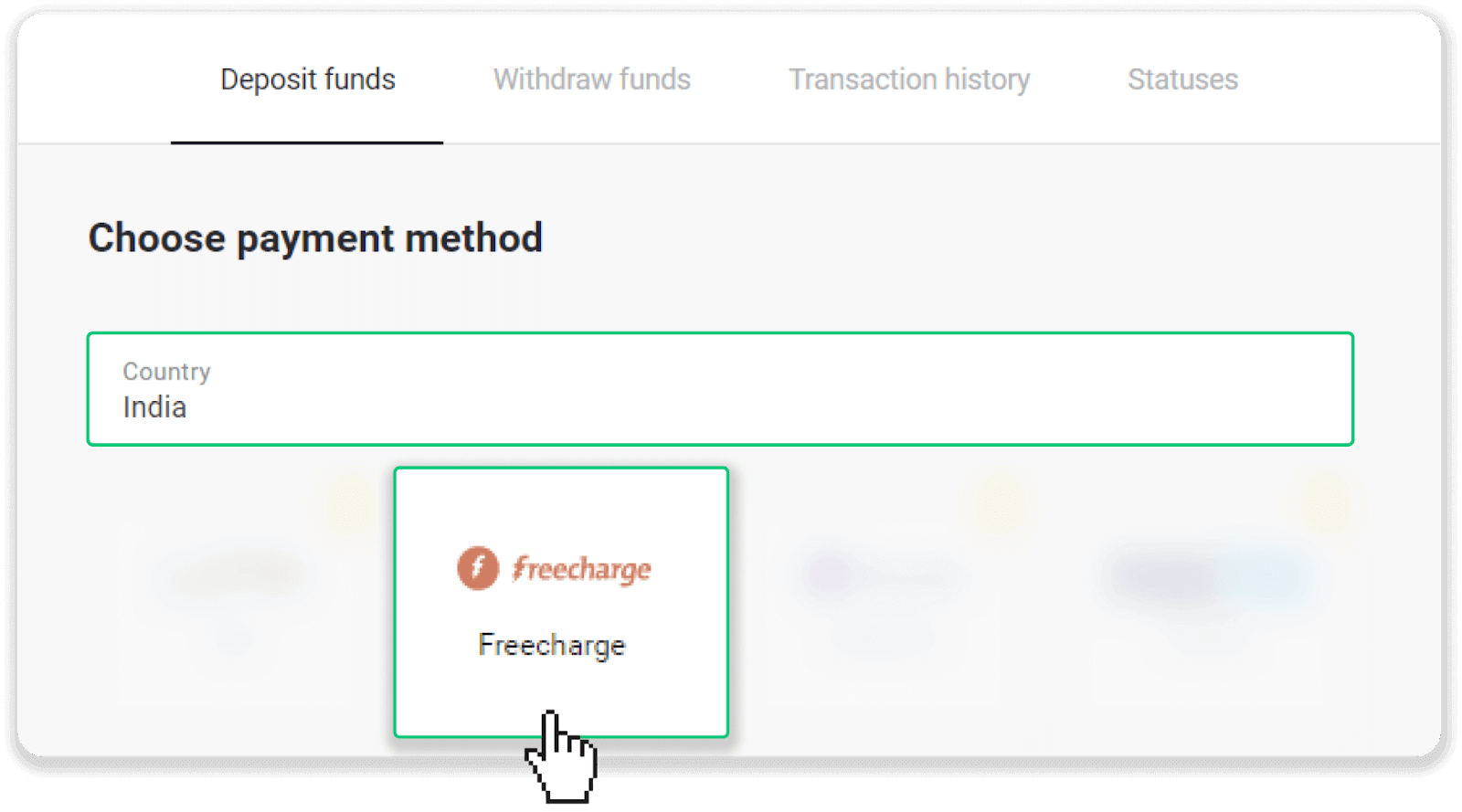 Deposit Funds on Binomo via India Bank Cards (Visa / MasterCard / Rupay), Bank Transfer (IMPS, HDFC Bank, IndusInd Bank, Freecharge, Mobikwik, Ola Money, Airtel, Internet Banking), E-wallets (Jio Money, Jeton, PayTM, UPI) Deposit Funds on Binomo via India Bank Cards (Visa / MasterCard / Rupay), Bank Transfer (IMPS, HDFC Bank, IndusInd Bank, Freecharge, Mobikwik, Ola Money, Airtel, Internet Banking), E-wallets (Jio Money, Jeton, PayTM, UPI)