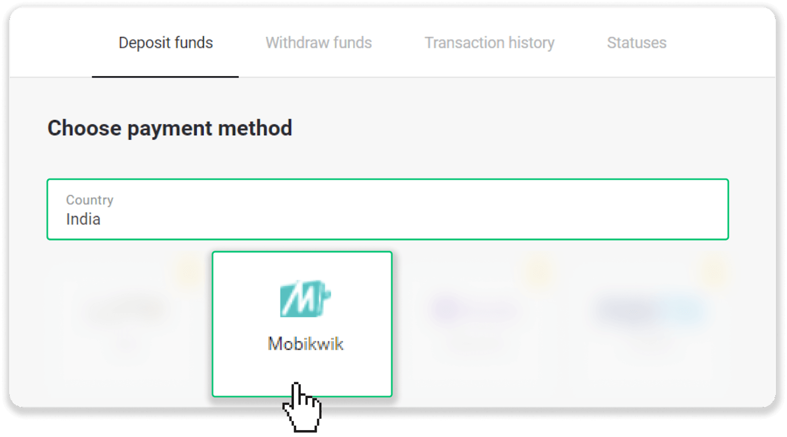 Deposit Funds on Binomo via India Bank Cards (Visa / MasterCard / Rupay), Bank Transfer (IMPS, HDFC Bank, IndusInd Bank, Freecharge, Mobikwik, Ola Money, Airtel, Internet Banking), E-wallets (Jio Money, Jeton, PayTM, UPI) Deposit Funds on Binomo via India Bank Cards (Visa / MasterCard / Rupay), Bank Transfer (IMPS, HDFC Bank, IndusInd Bank, Freecharge, Mobikwik, Ola Money, Airtel, Internet Banking), E-wallets (Jio Money, Jeton, PayTM, UPI)