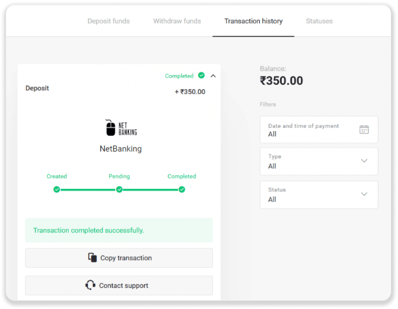 Deposit Funds on Binomo via India Bank Cards (Visa / MasterCard / Rupay), Bank Transfer (IMPS, HDFC Bank, IndusInd Bank, Freecharge, Mobikwik, Ola Money, Airtel, Internet Banking), E-wallets (Jio Money, Jeton, PayTM, UPI) Deposit Funds on Binomo via India Bank Cards (Visa / MasterCard / Rupay), Bank Transfer (IMPS, HDFC Bank, IndusInd Bank, Freecharge, Mobikwik, Ola Money, Airtel, Internet Banking), E-wallets (Jio Money, Jeton, PayTM, UPI)