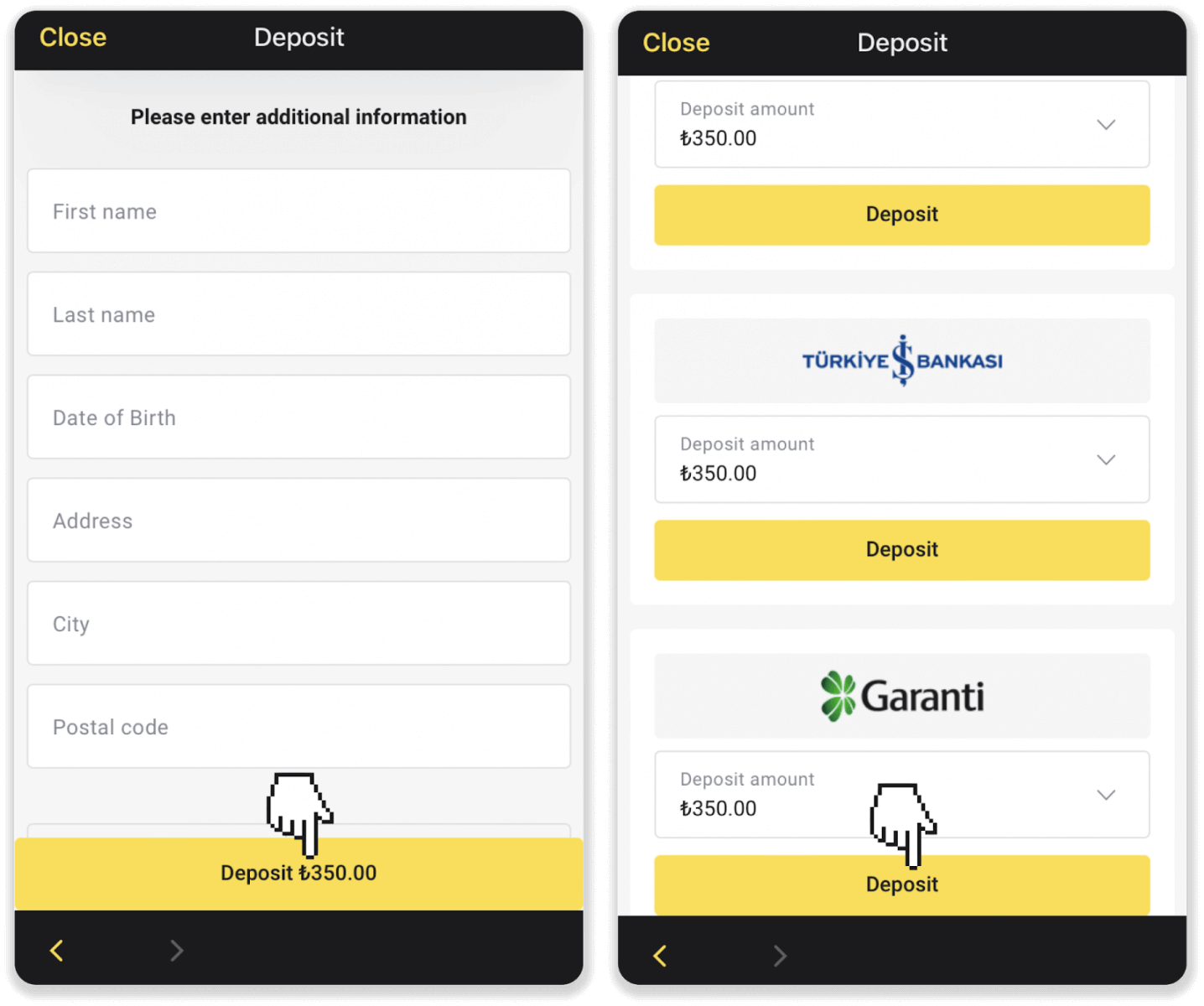 Deposit Funds on Binomo via Turkey Bank Cards (Visa / MasterCard / Maestro), Internet Banking (Bank transfer, CEPbank, QR Code) and E-wallets (Jeton, Payfix, Hizli Papara, Papara) Deposit Funds on Binomo via Turkey Bank Cards (Visa / MasterCard / Maestro), Internet Banking (Bank transfer, CEPbank, QR Code) and E-wallets (Jeton, Payfix, Hizli Papara, Papara)