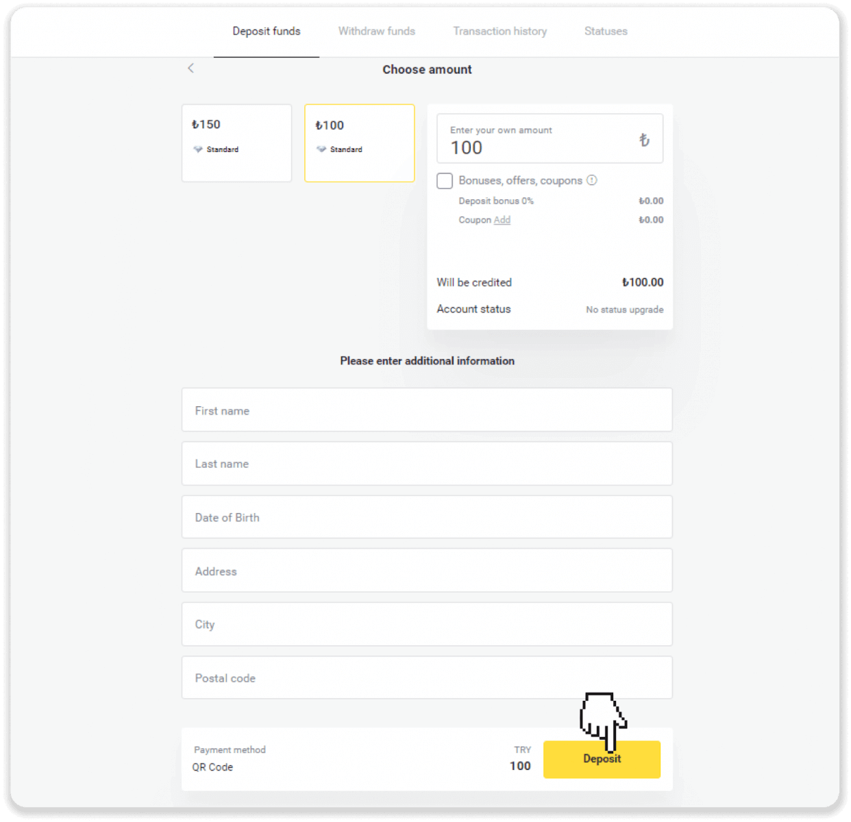 Deposit Funds on Binomo via Turkey Bank Cards (Visa / MasterCard / Maestro), Internet Banking (Bank transfer, CEPbank, QR Code) and E-wallets (Jeton, Payfix, Hizli Papara, Papara) Deposit Funds on Binomo via Turkey Bank Cards (Visa / MasterCard / Maestro), Internet Banking (Bank transfer, CEPbank, QR Code) and E-wallets (Jeton, Payfix, Hizli Papara, Papara)