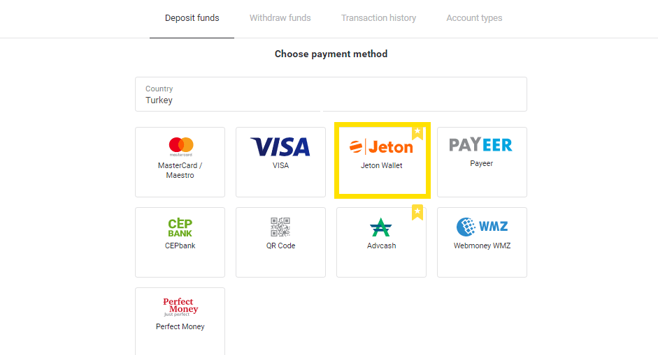 Deposit Funds on Binomo via Turkey Bank Cards (Visa / MasterCard / Maestro), Internet Banking (Bank transfer, CEPbank, QR Code) and E-wallets (Jeton, Payfix, Hizli Papara, Papara) Deposit Funds on Binomo via Turkey Bank Cards (Visa / MasterCard / Maestro), Internet Banking (Bank transfer, CEPbank, QR Code) and E-wallets (Jeton, Payfix, Hizli Papara, Papara)