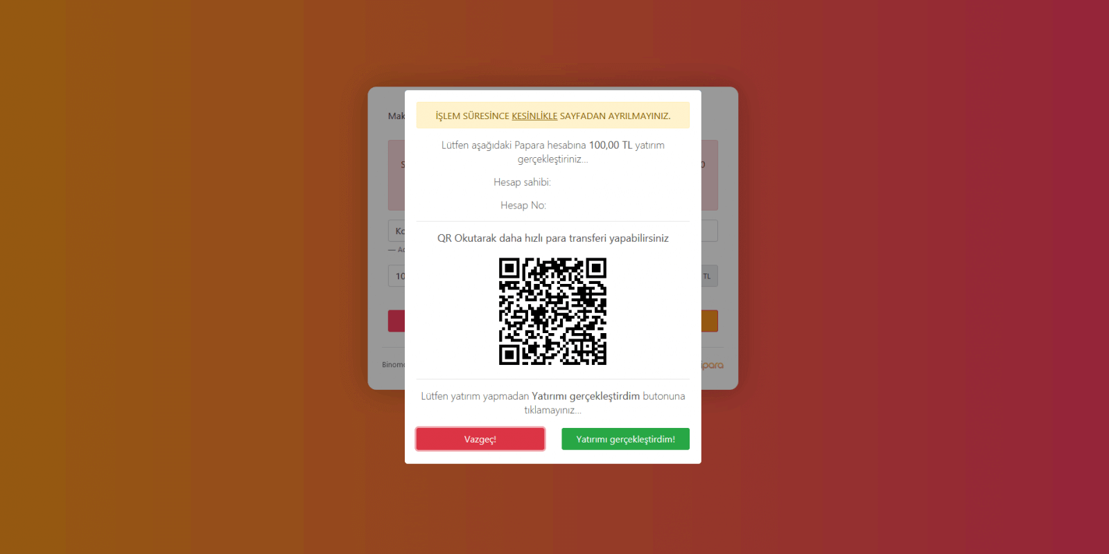 Deposit Funds on Binomo via Turkey Bank Cards (Visa / MasterCard / Maestro), Internet Banking (Bank transfer, CEPbank, QR Code) and E-wallets (Jeton, Payfix, Hizli Papara, Papara) Deposit Funds on Binomo via Turkey Bank Cards (Visa / MasterCard / Maestro), Internet Banking (Bank transfer, CEPbank, QR Code) and E-wallets (Jeton, Payfix, Hizli Papara, Papara)