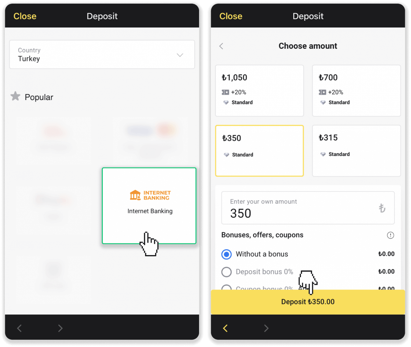 Deposit Funds on Binomo via Turkey Bank Cards (Visa / MasterCard / Maestro), Internet Banking (Bank transfer, CEPbank, QR Code) and E-wallets (Jeton, Payfix, Hizli Papara, Papara) Deposit Funds on Binomo via Turkey Bank Cards (Visa / MasterCard / Maestro), Internet Banking (Bank transfer, CEPbank, QR Code) and E-wallets (Jeton, Payfix, Hizli Papara, Papara)