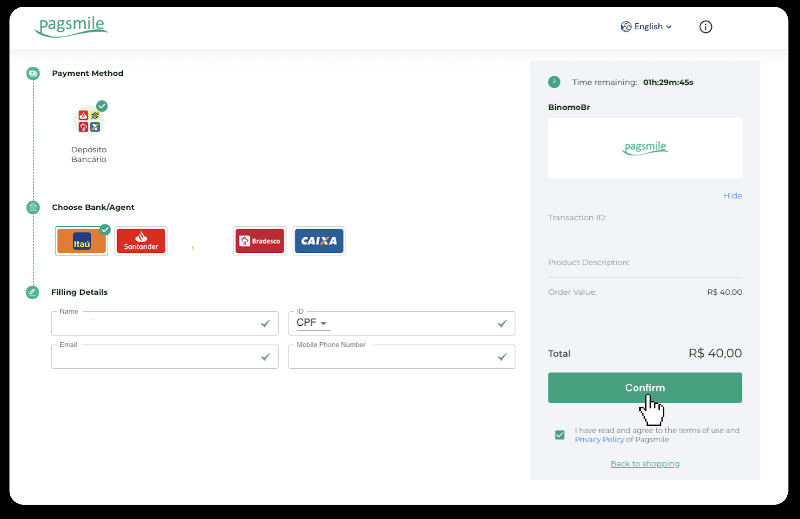 إيداع الأموال عبر التحويل البنكي (Itau، PicPay، Loterica، Boleto Rapido، Paylivre، Pagsmile، Bradesco، Santander) على Binomo إيداع الأموال عبر التحويل البنكي (Itau، PicPay، Loterica، Boleto Rapido، Paylivre، Pagsmile، Bradesco، Santander) على Binomo