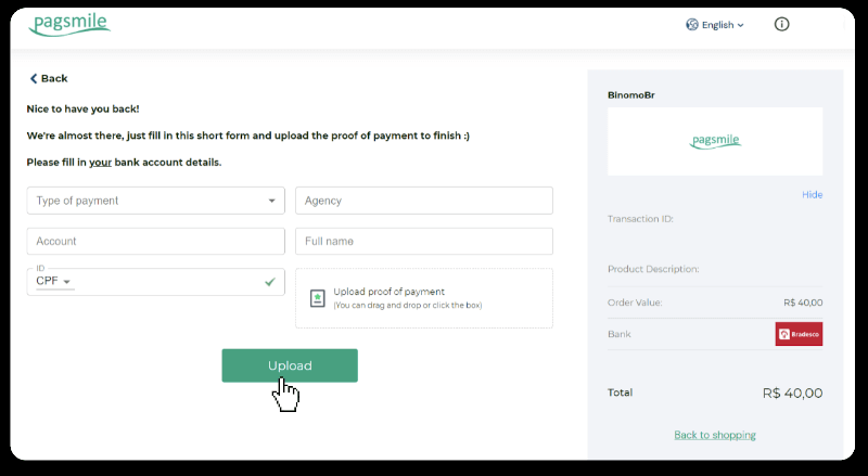 إيداع الأموال عبر التحويل البنكي (Itau، PicPay، Loterica، Boleto Rapido، Paylivre، Pagsmile، Bradesco، Santander) على Binomo إيداع الأموال عبر التحويل البنكي (Itau، PicPay، Loterica، Boleto Rapido، Paylivre، Pagsmile، Bradesco، Santander) على Binomo