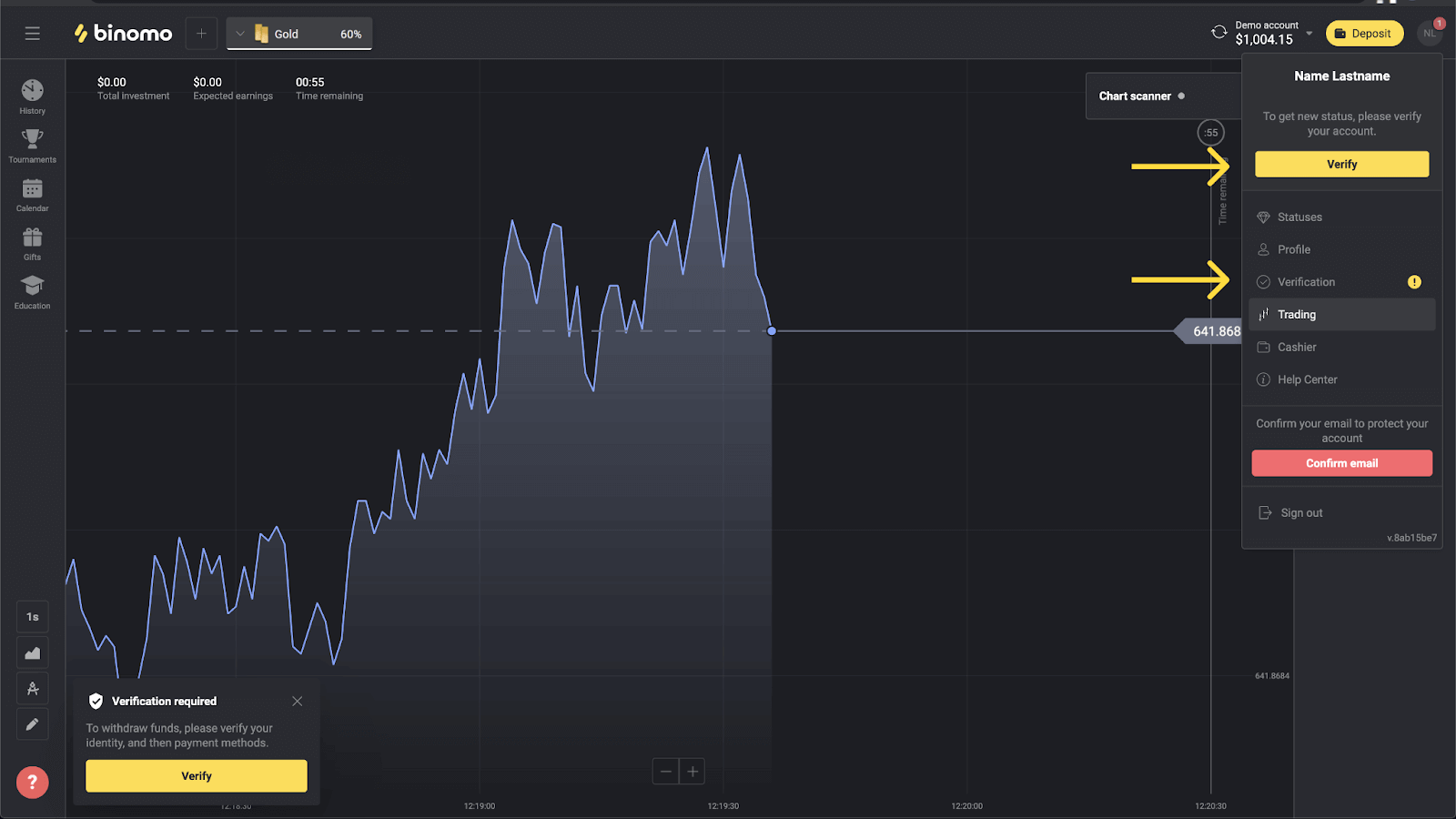 Frequently Asked Questions (FAQ) of Verification on Binomo