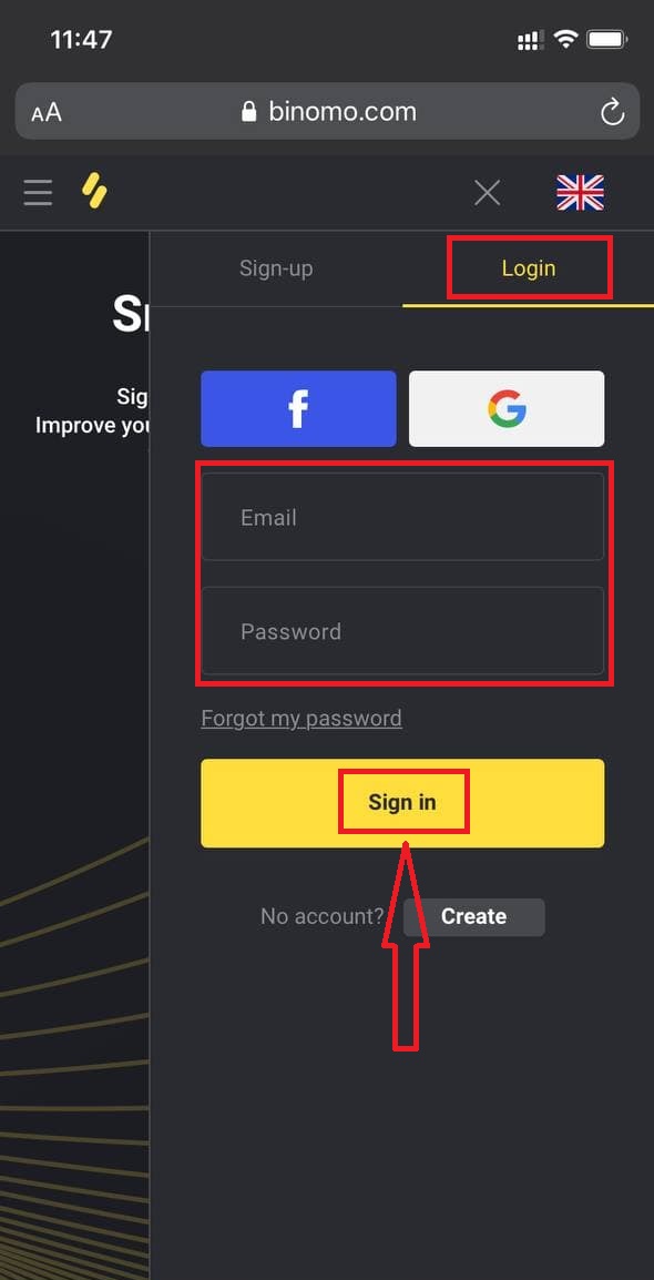How to Open Account and Sign in to Binomo