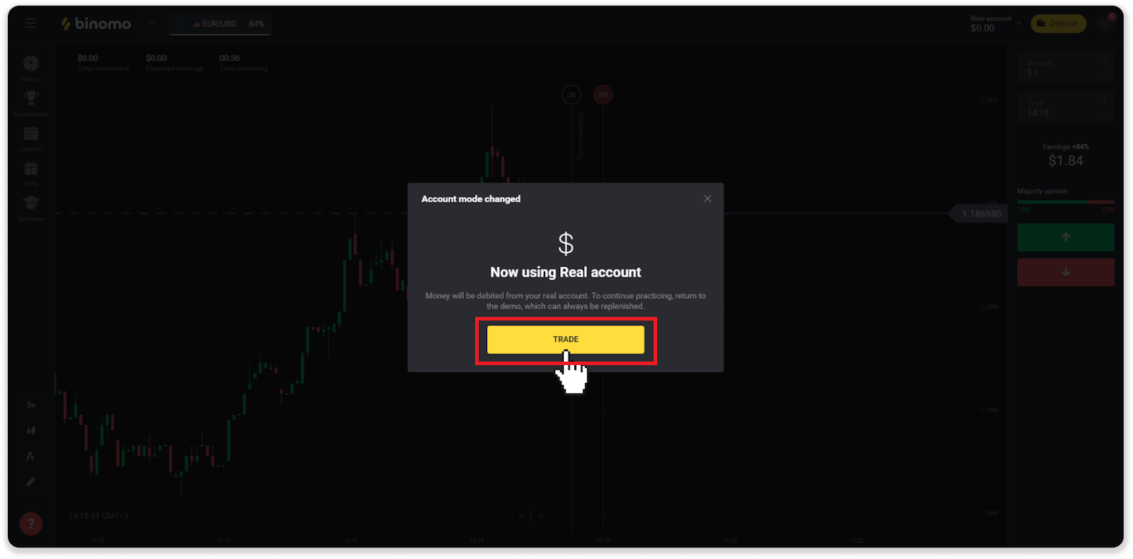 Wéi en Demo Kont op Binomo opzemaachen
