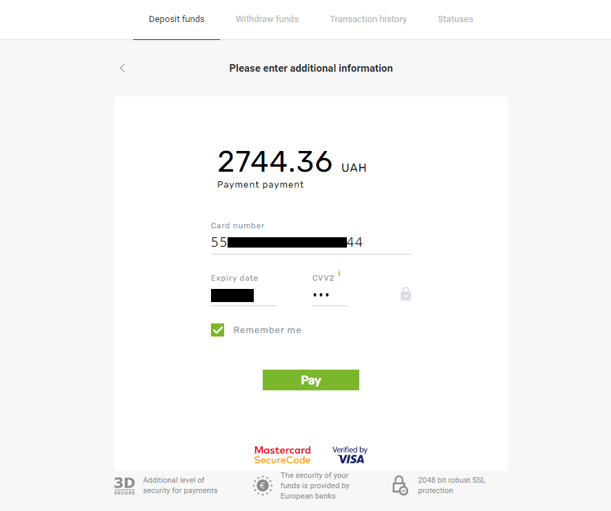 Как зарегистрироваться и внести средства на Binomo