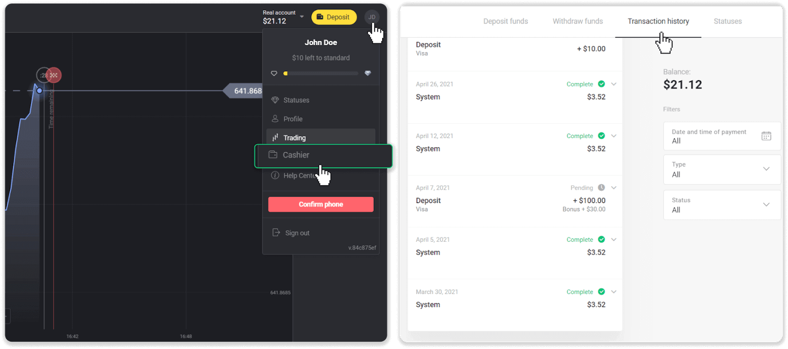 Како подићи и направити депозит на Binomo Како подићи и направити депозит на Binomo