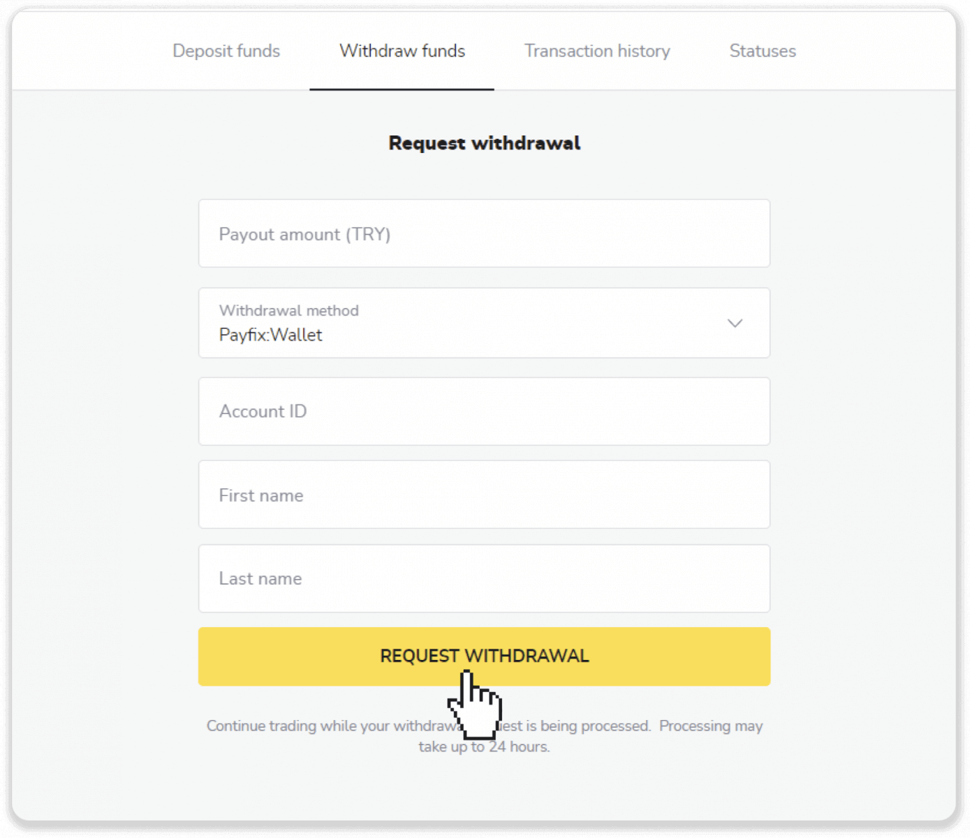 How to Withdraw Funds from Binomo to my E-wallet (Payfix, Webmoney WMZ, Tpaga, Perfect Money, ADV cash, PayTM, Globe Pay, AstroPay, Jeton Wallet) How to Withdraw Funds from Binomo to my E-wallet (Payfix, Webmoney WMZ, Tpaga, Perfect Money, ADV cash, PayTM, Globe Pay, AstroPay, Jeton Wallet)