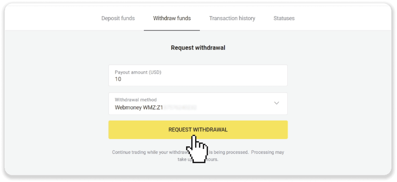 How to Withdraw Funds from Binomo to my E-wallet (Payfix, Webmoney WMZ, Tpaga, Perfect Money, ADV cash, PayTM, Globe Pay, AstroPay, Jeton Wallet) How to Withdraw Funds from Binomo to my E-wallet (Payfix, Webmoney WMZ, Tpaga, Perfect Money, ADV cash, PayTM, Globe Pay, AstroPay, Jeton Wallet)