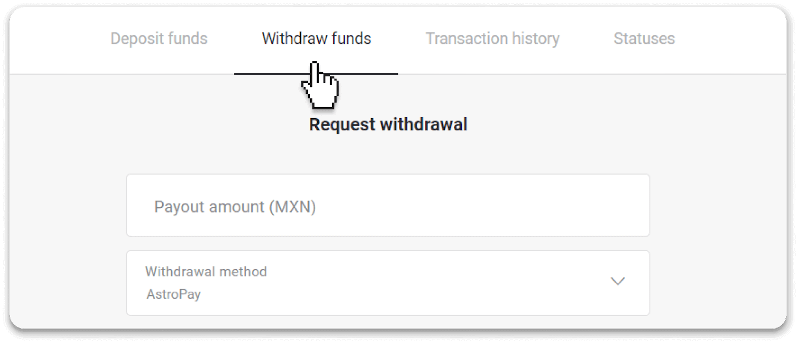 Conas Cistí a Aistarraingt ó Binomo go dtí mo E-sparán (Payfix, Webmoney WMZ, Tpaga, Perfect Money, airgead tirim ADV, PayTM, Globe Pay, AstroPay, Jeton Wallet) Conas Cistí a Aistarraingt ó Binomo go dtí mo E-sparán (Payfix, Webmoney WMZ, Tpaga, Perfect Money, airgead tirim ADV, PayTM, Globe Pay, AstroPay, Jeton Wallet)