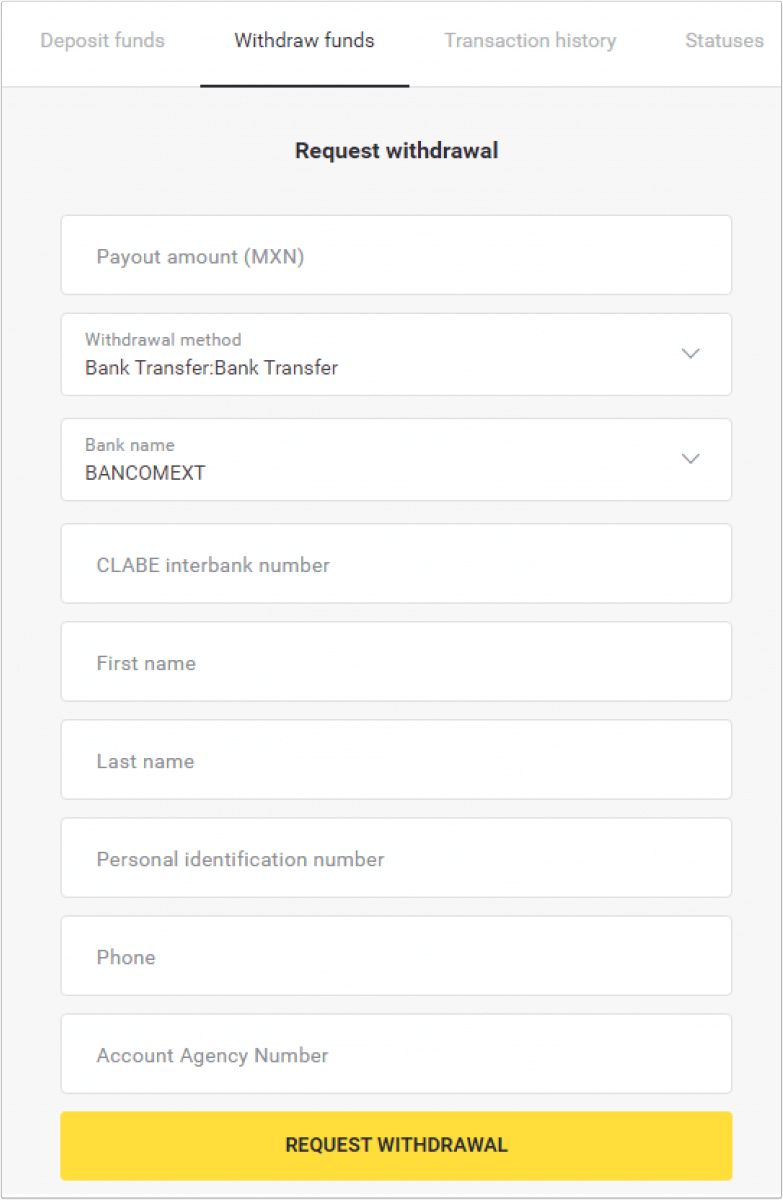 How to Withdraw Funds to my Bank Account (Bank transfer, Internet Banking, IMPS Bank Transfer, NEFT Bank Transfer, Indian Exchanger, NetBanking, Virtual Account, CEPbank, PIX) on Binomo How to Withdraw Funds to my Bank Account (Bank transfer, Internet Banking, IMPS Bank Transfer, NEFT Bank Transfer, Indian Exchanger, NetBanking, Virtual Account, CEPbank, PIX) on Binomo