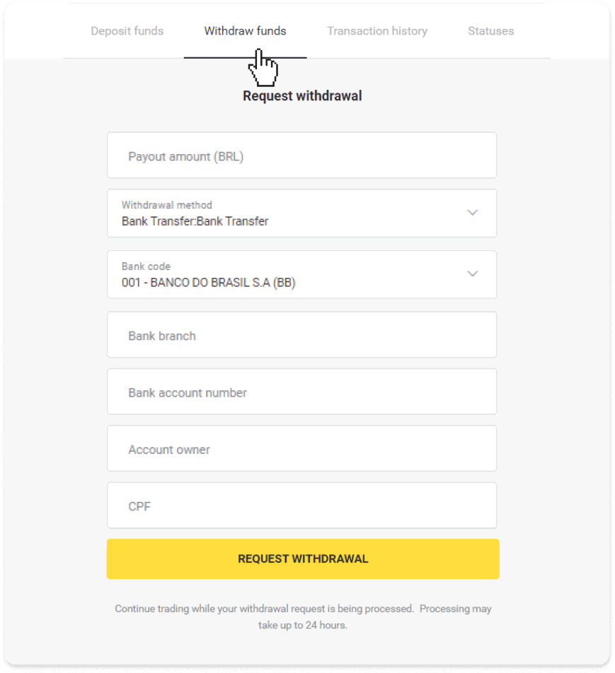 How to Withdraw Funds to my Bank Account (Bank transfer, Internet Banking, IMPS Bank Transfer, NEFT Bank Transfer, Indian Exchanger, NetBanking, Virtual Account, CEPbank, PIX) on Binomo How to Withdraw Funds to my Bank Account (Bank transfer, Internet Banking, IMPS Bank Transfer, NEFT Bank Transfer, Indian Exchanger, NetBanking, Virtual Account, CEPbank, PIX) on Binomo